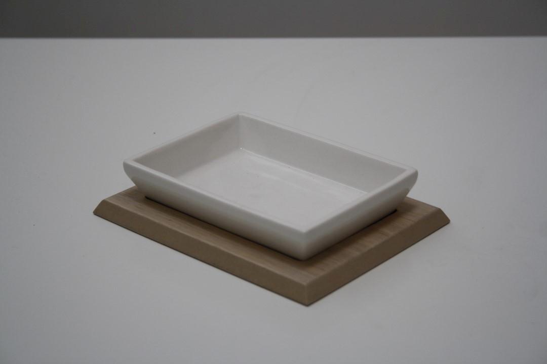 Portasapone kyoto bianco/rovere sbiancato