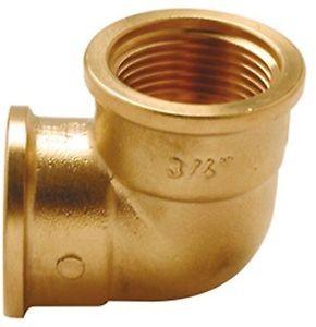 RACCORDO 90 OTTONE GIALLO 3/4" FF