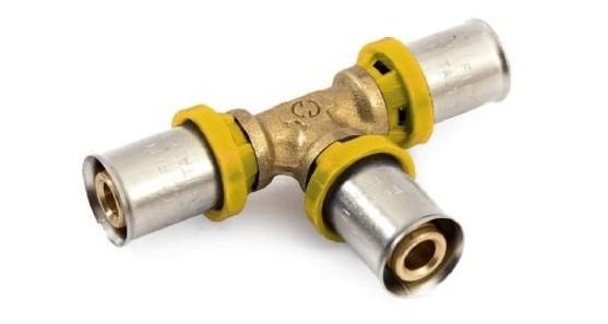 Tee gas multistrato Ø 16x16x16 pressare