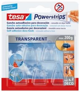 Tesa powerstrips ganci trasparenti pz 5