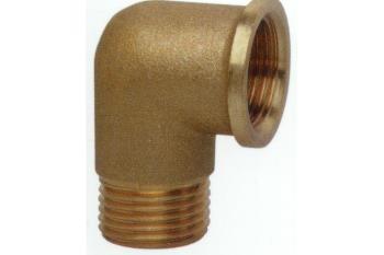 RACCORDO 90 OTTONE GIALLO 1" MF