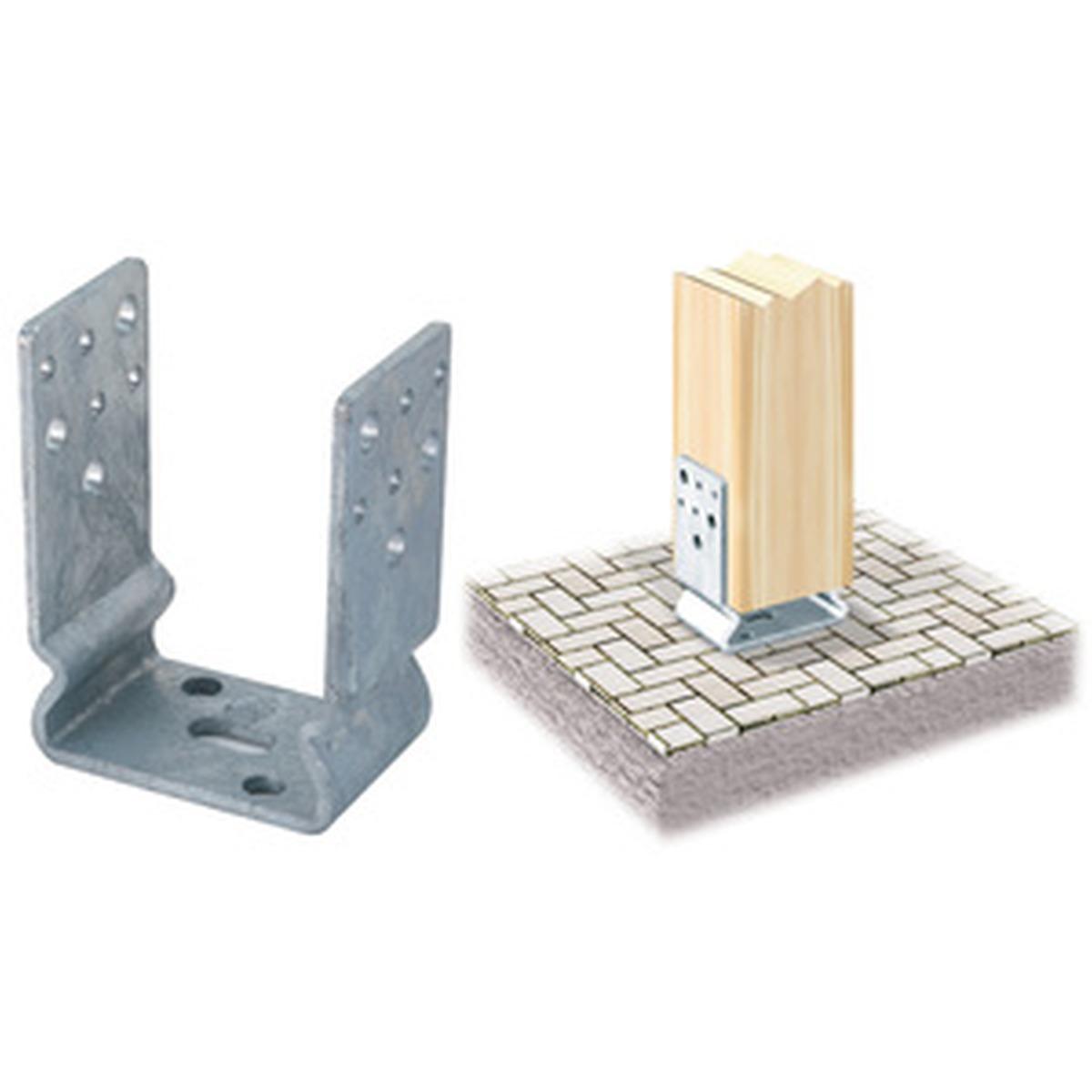 Supporto u zincato per palo in legno