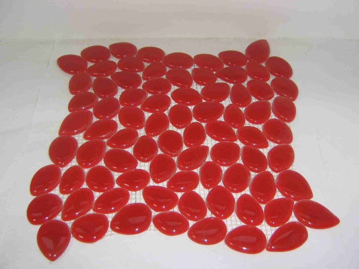 Mosaico gocce rosso cm 30x30