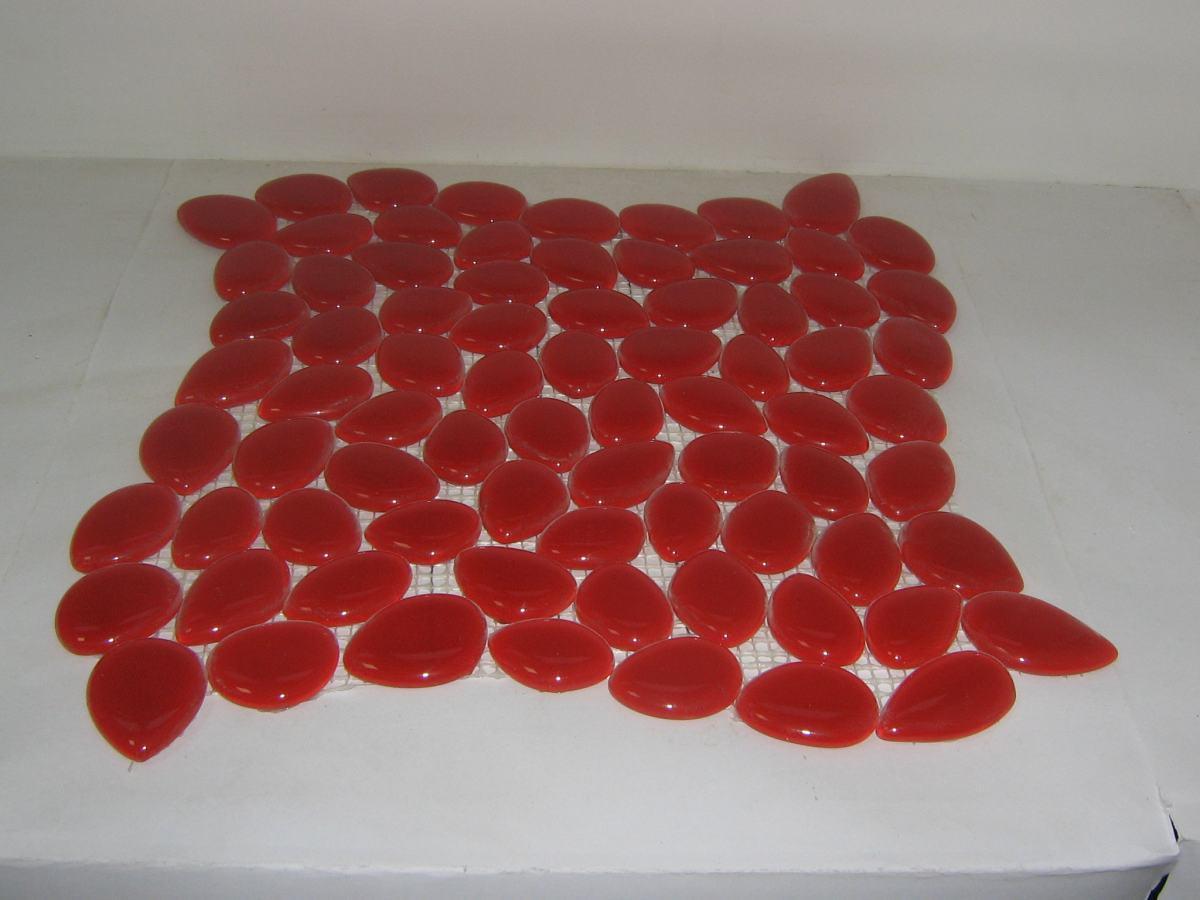 Mosaico gocce rosso cm 30x30