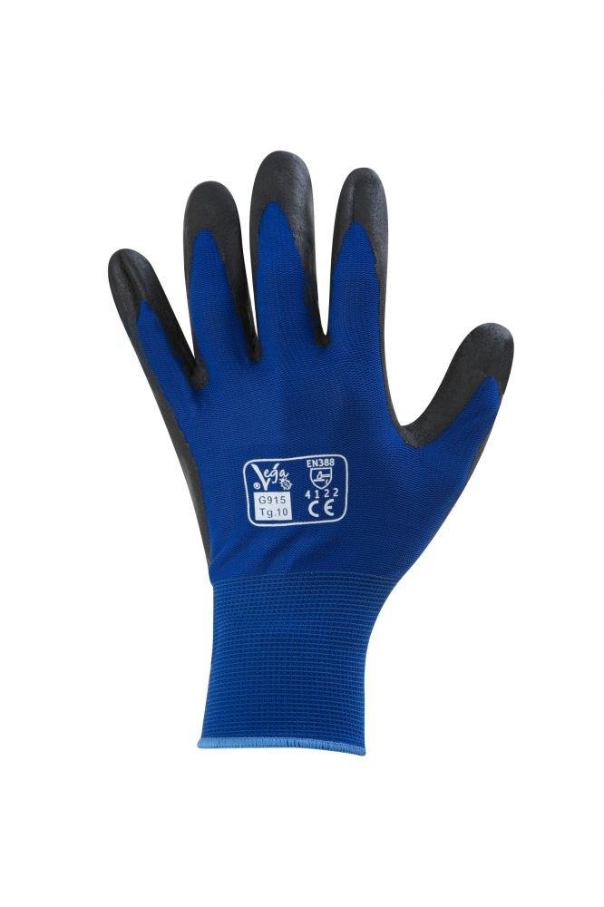 Guanto gomma nero/blu tg 8