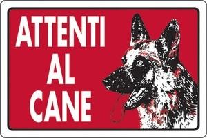 Cartello attenti al cane cm 20x30