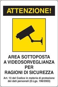 Cartello video sorveglianza cm 30x20