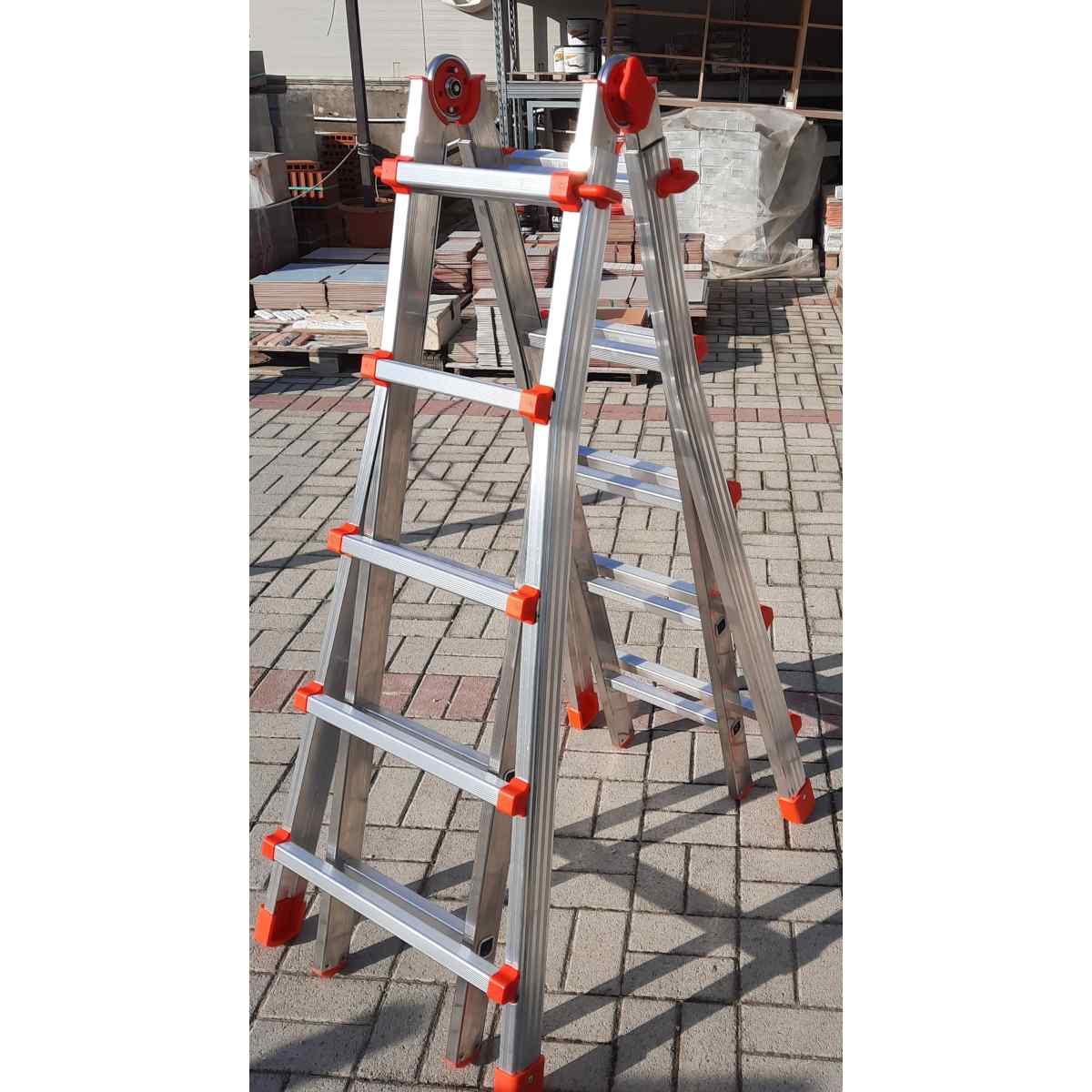 Scala telescopico alluminio 5+5 h 4,98 mt