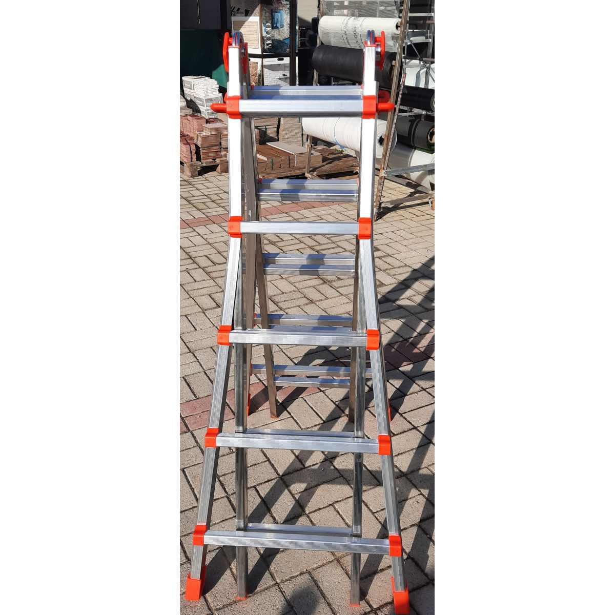 Scala telescopico alluminio 5+5 h 4,98 mt
