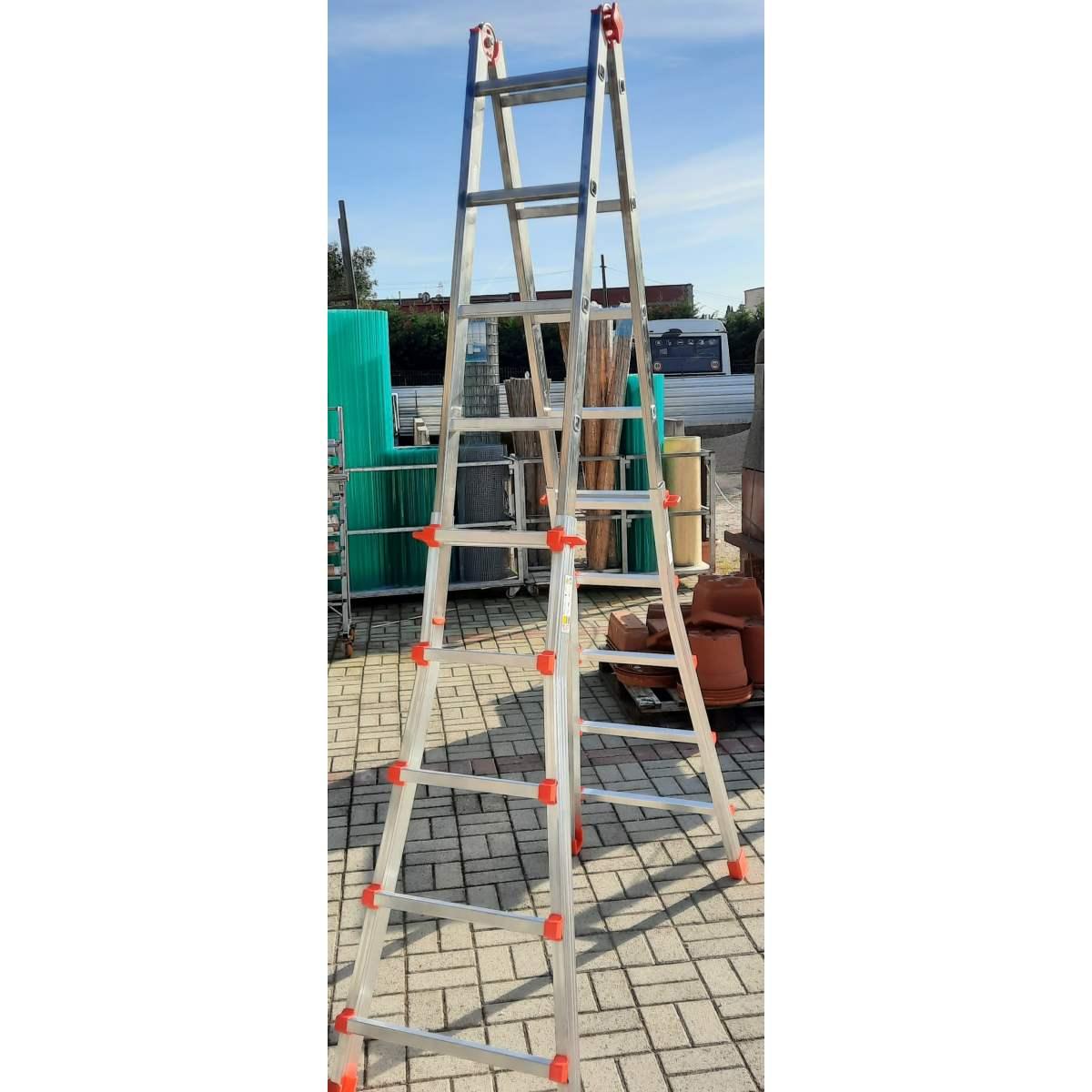 Scala telescopico alluminio 5+5 h 4,98 mt