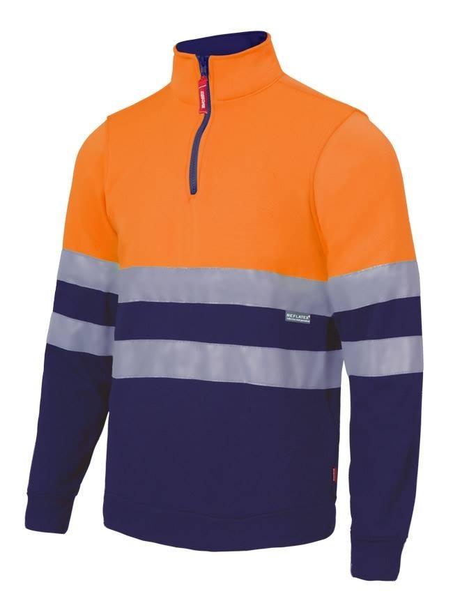 Felpa mezza zip arancio/flou (m)