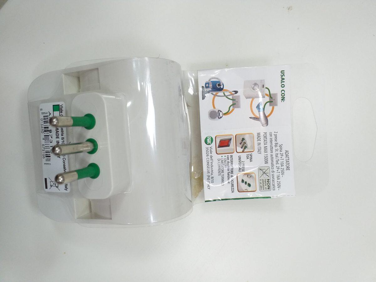 Adattatore triplo 2 posti verticale