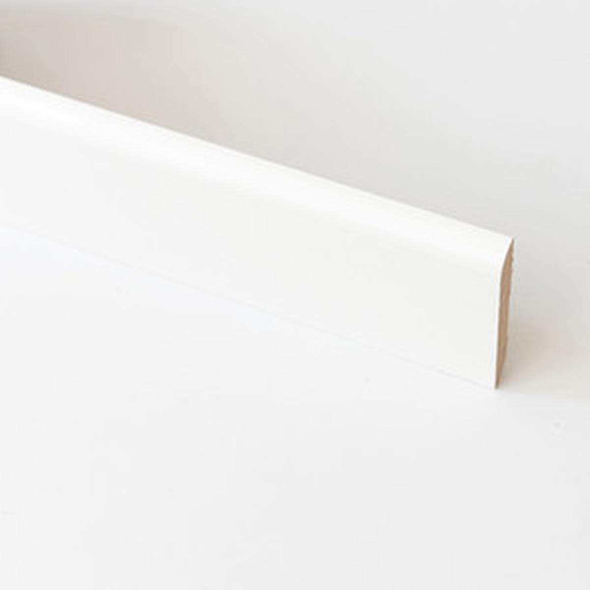 Battiscopa in mdf bianco mm 70x10x2400 h